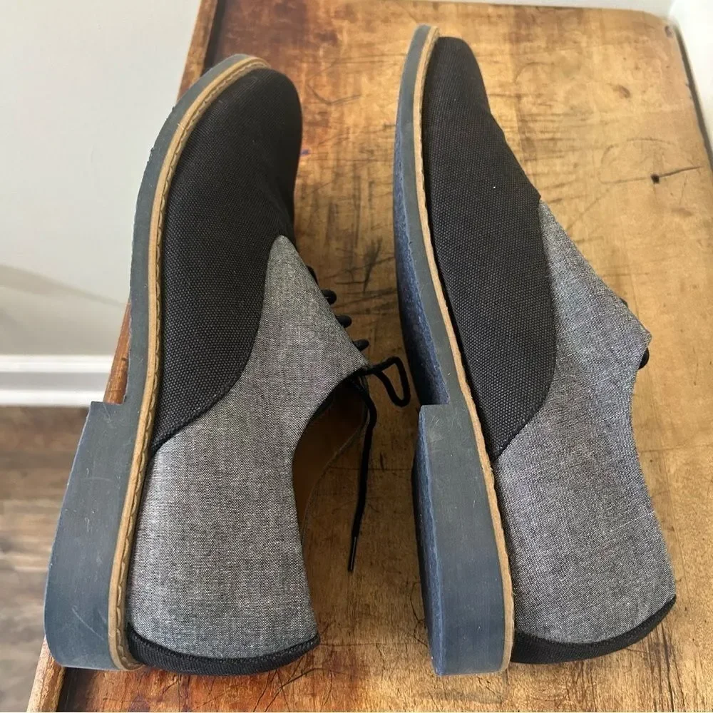 Aldo 13 Black Gray Oxford Textile Dress Shoes Business Preppy Retro Professional